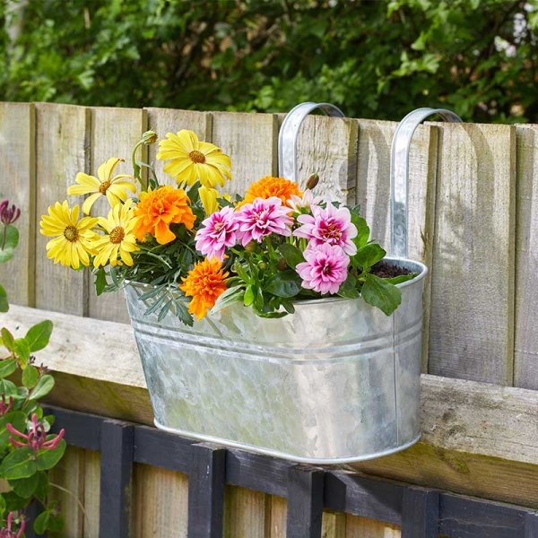 Fence Balcony Planter Galvanised Stewarts Garden Centre