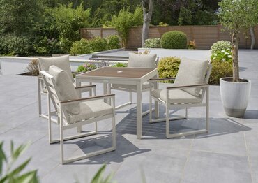 New Forest Alu Beige 4 Seat Dining