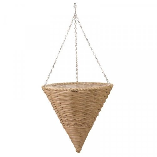 Mocha Faux Rattan Cone 14" - image 1