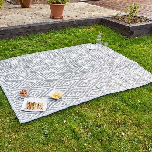 Alfresco Picnic Rug Adana Grey 150x210cm - image 1