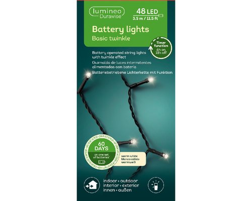 LED Durawise Battery x 48L Warm White/Black Cable - image 1