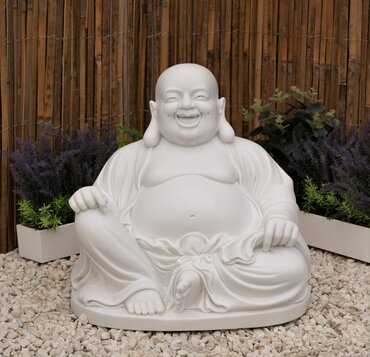 Buddha Laughing Small White