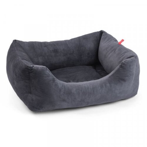 Charcoal Grey Velour Lge Square Bed - image 2