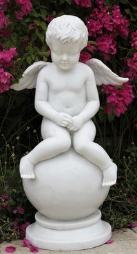 Cherub On Sphere White