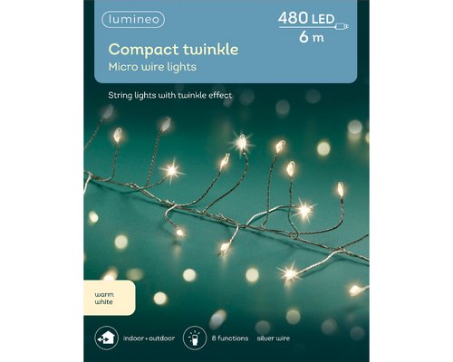 Micro LED Compact x 480 Warm White/Silver Wire - image 1