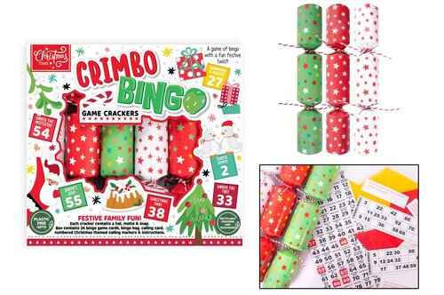 Crackers x 6 Chrimbo Bingo 9"