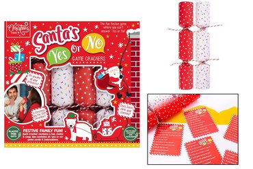 Crackers x 6 Santa's Yes or No Game 9"