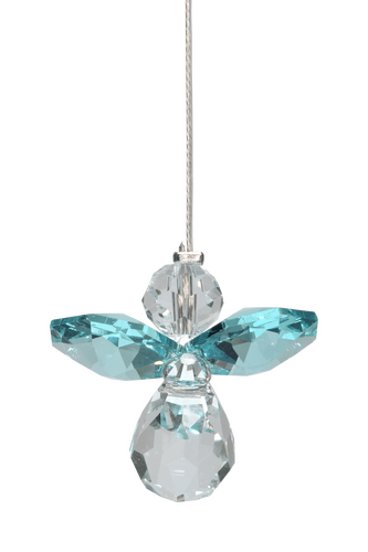 Crystal Guardian Angel Blue Zircon