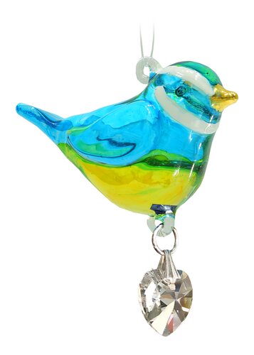Fantasy Glass Pretty Little Bird Blue Tit - image 1
