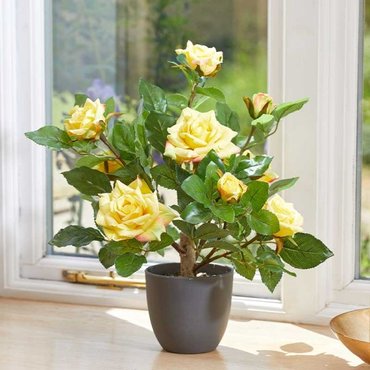 Faux Regent's Roses Sunshine Yellow 40cm - image 1