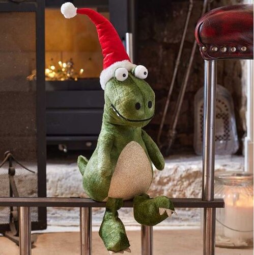 Festive Dino Sitting Green 45cm