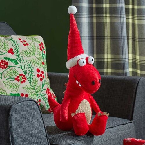 Festive Dino Sitting Red 45cm