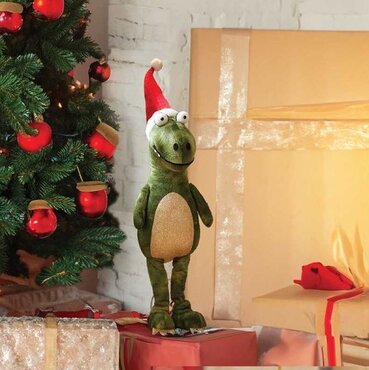 Festive Dino Standing Green 30cm