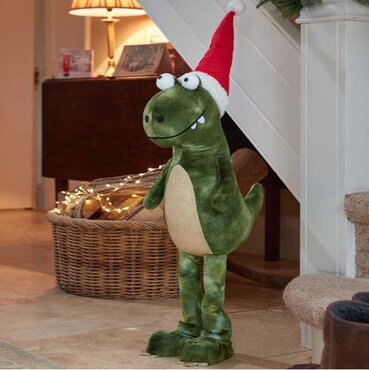 Festive Dino Standing Green 85cm