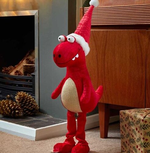 Festive Dino Standing Red 85cm