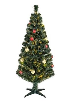 Fibre Optic Artificial Christmas Tree with Baubles (150cm)