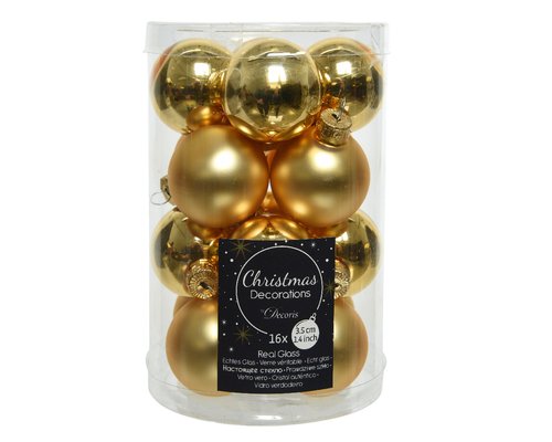 Glass Ball x 16 Light Gold 3.5cm - image 1