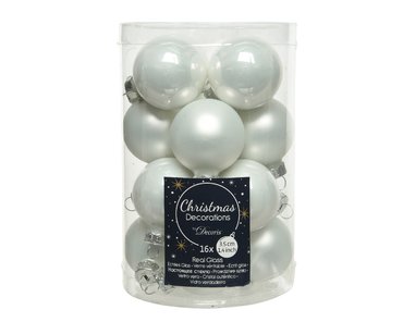 Glass Ball x 16 Winter White 3.5cm - image 1