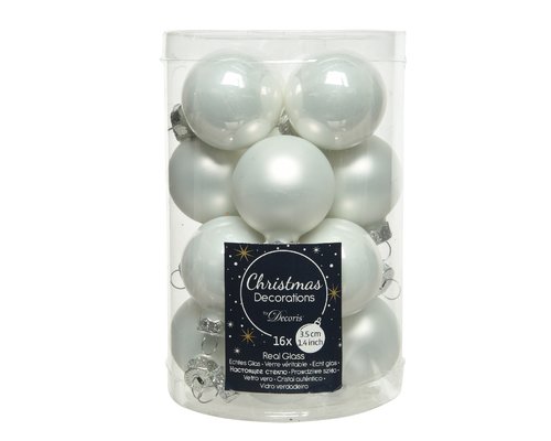 Glass Ball x 16 Winter White 3.5cm - image 2