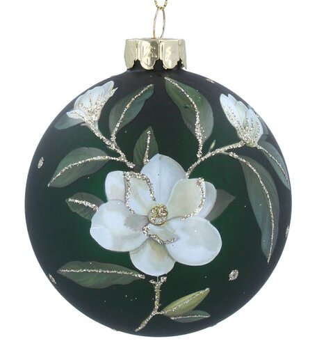 Glass Ball Dark Green Magnolia