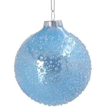 Glass Ball Soap Bubble Pale Blue Embossed