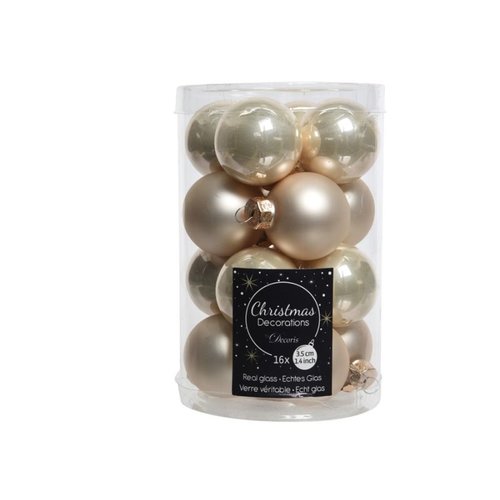 Glass Ball x 16 Pearl 3.5cm