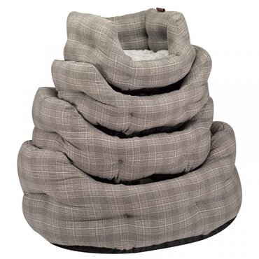 Grey Plaid Oval Bed Med - image 2