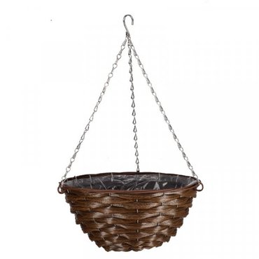 Hazel Faux Rattan Basket 14" - image 1