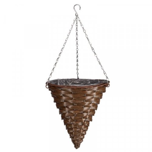 Hazel Faux Rattan Cone 14" - image 1