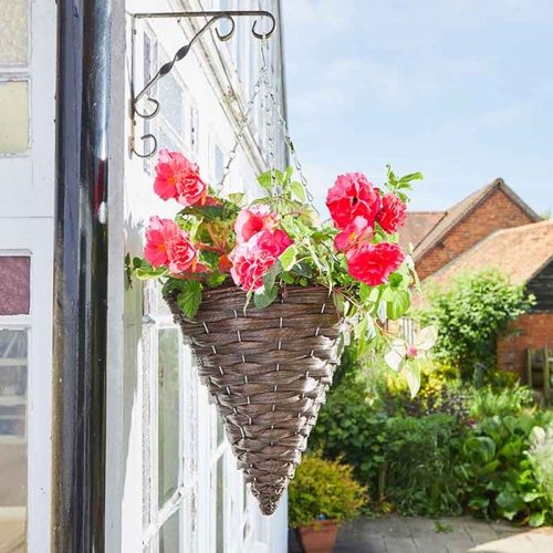 Hazel Faux Rattan Cone 14" - image 2