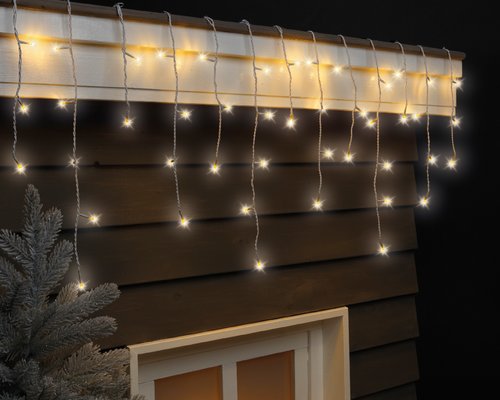 Icicle Lights (Warm White, White Cable) 20m (L28) - image 3