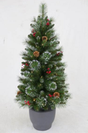 Ipswich Snowy Potted Snowy Pre-Lit Artificial Christmas Tree (5ft 150cm) - image 1