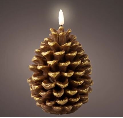 LED candle Pinecone Brown Large