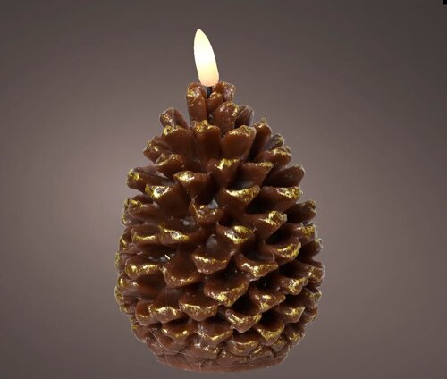 LED candle Pinecone Brown Small