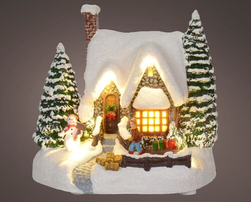 LED Cottage with Trees. Battery operated