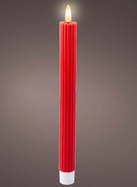 LED Dinner candle x 2 Red 24.5cm