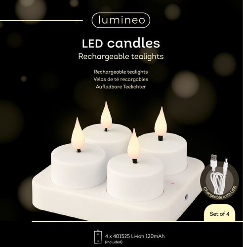 LED Rechargeable Tealight & Battery Set B/O Indoor