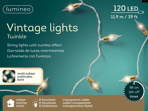 LED Vintage Lights 120L Multi / Clear 1190cm 120L - image 2