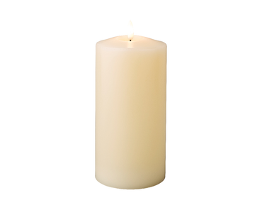 Wax Cream Church Candle 10x25cm (Battery Operated) - image 1