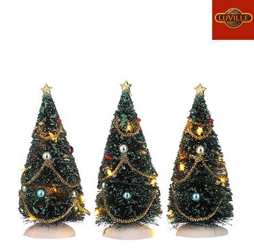 Luville Christmas tree with flashing lights x 3 Battery Operated 15cm