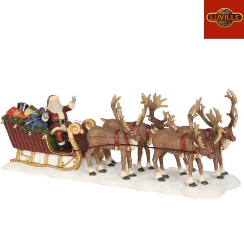 Luville Santa in sledge with reindeer