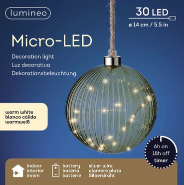 Micro LED Ball Green Med Battery operated - image 2