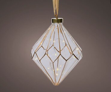 Micro LED Diamond Clear w/Gold Lattice Battery operated - image 1