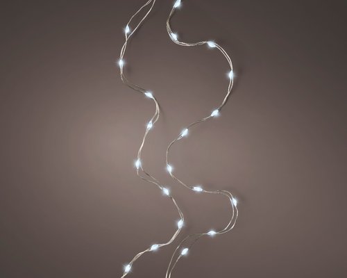 Micro Wire Battery String Lights (Cool White, Silver Wire) - image 1