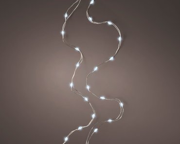 Micro Wire Battery String Lights (Cool White, Silver Wire) - image 1