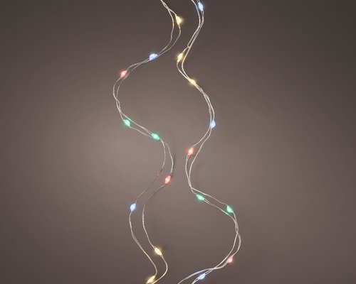 Micro Wire Battery String Lights (Multicoloured, Silver Wire) - image 1