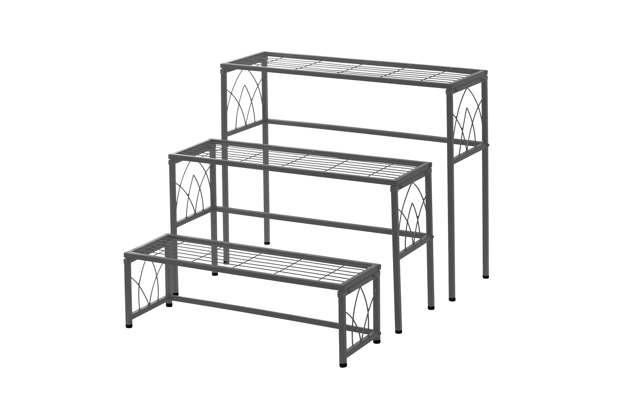 Nesting Plant Stands (Metallic Grey) Stewarts Garden Centre