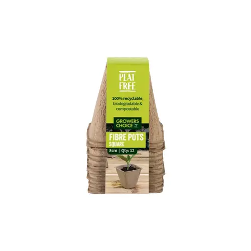 Peat Free 8cm Pots Square 12Pk UK - image 1