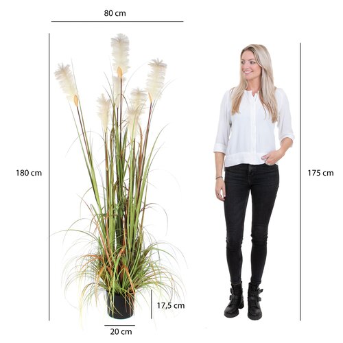 Plume Grass Foxtail White Artificial Plant - image 5