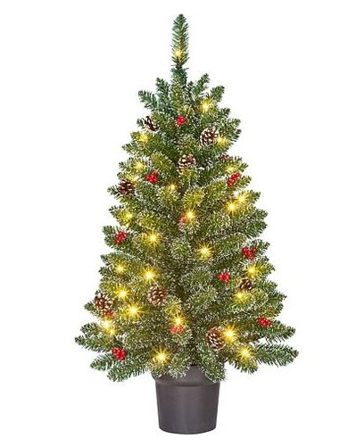 Pre-Lit Creston Tree in pot 40L 90cm